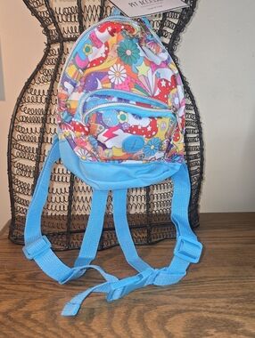 Pet Floral Rainbow Mini Backpack - Blue